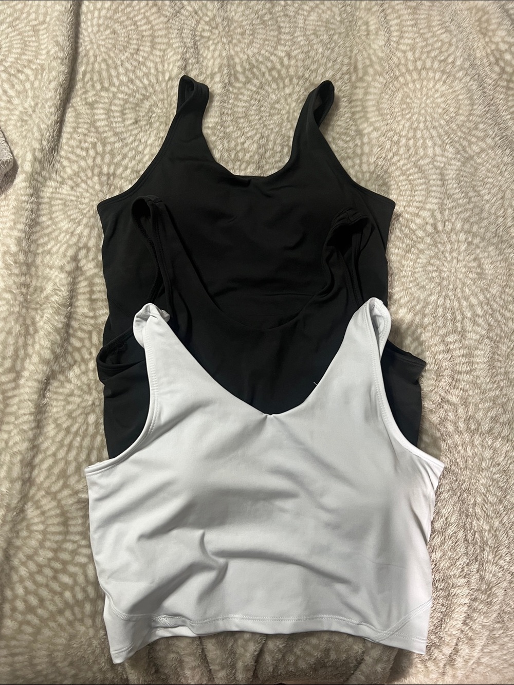 White Birch Smooth Crop Tank Top with shelf Bra and pads